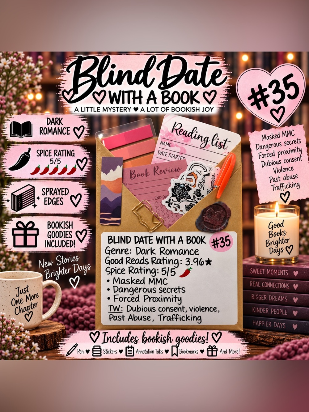 Blind Date With A Book #35 - Dark Romance Book & Accessories Set
